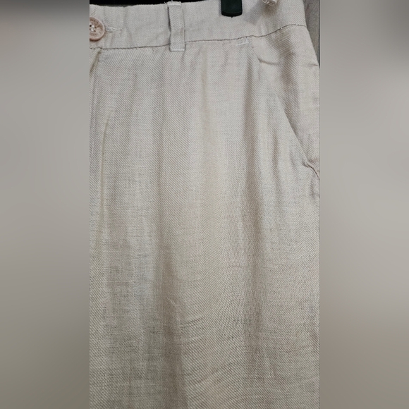 ISLAND IMPORTER 100% linen cozumel pant In Natural Khaki. Size 32 - Picture 15 of 15